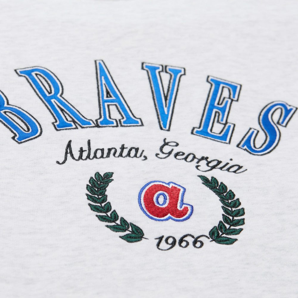 MLB Atlanta Braves Mitchell & Ness Women's Cropped Toggle Pullover Sweatshirt