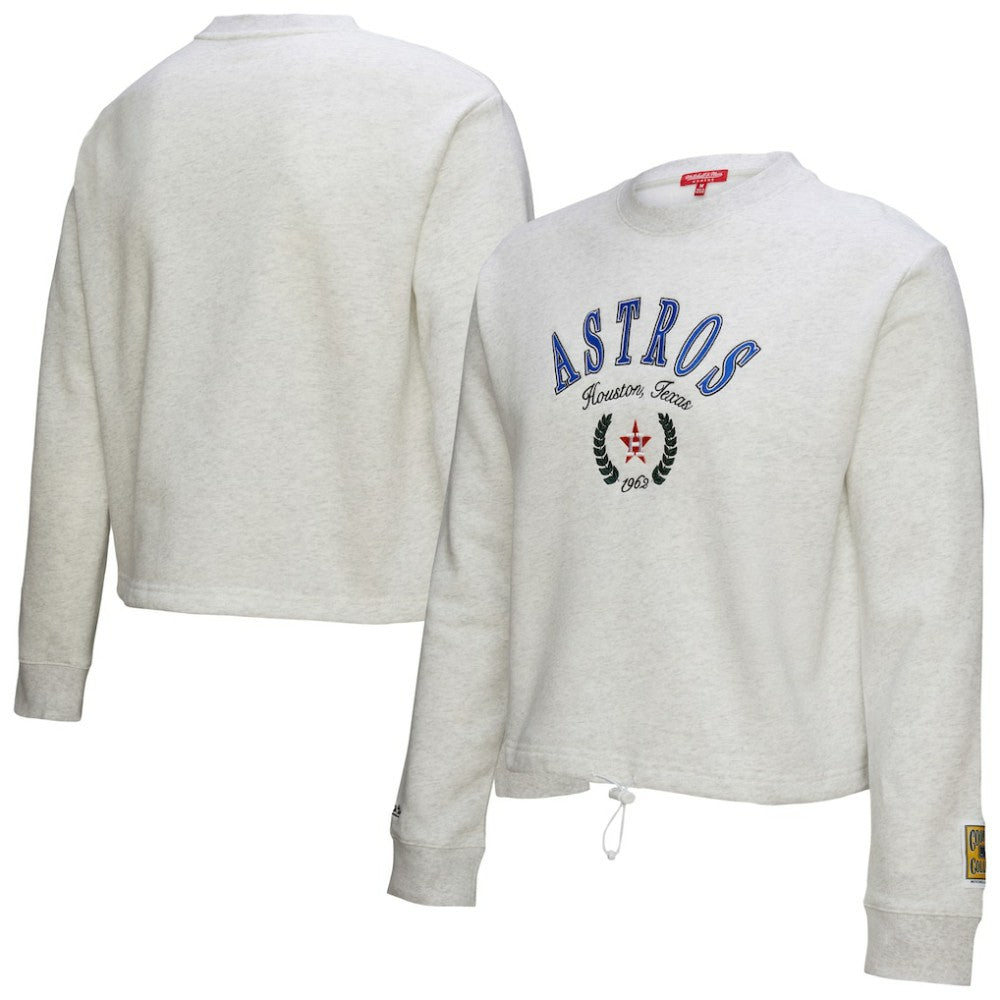 MLB Houston Astros Mitchell & Ness Women's Cropped Toggle Pullover Sweatshirt