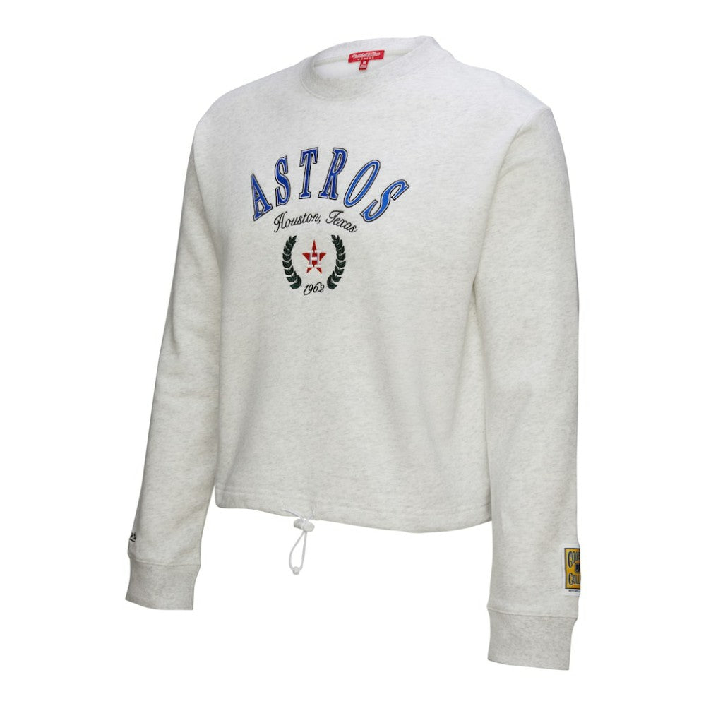 MLB Houston Astros Mitchell & Ness Women's Cropped Toggle Pullover Sweatshirt