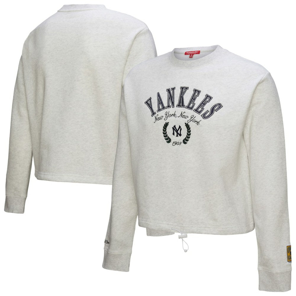 MLB New York Yankees Mitchell & Ness Women's Cropped Toggle Pullover Sweatshirt