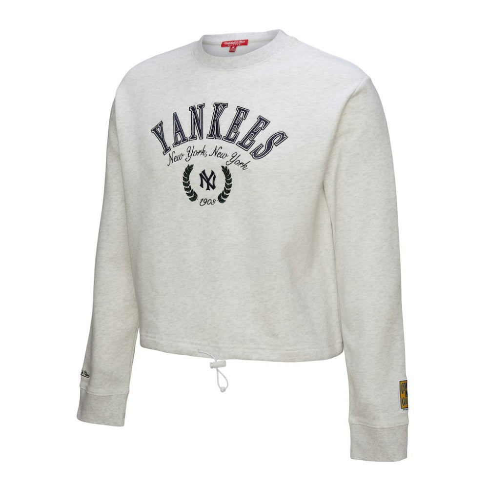 MLB New York Yankees Mitchell & Ness Women's Cropped Toggle Pullover Sweatshirt
