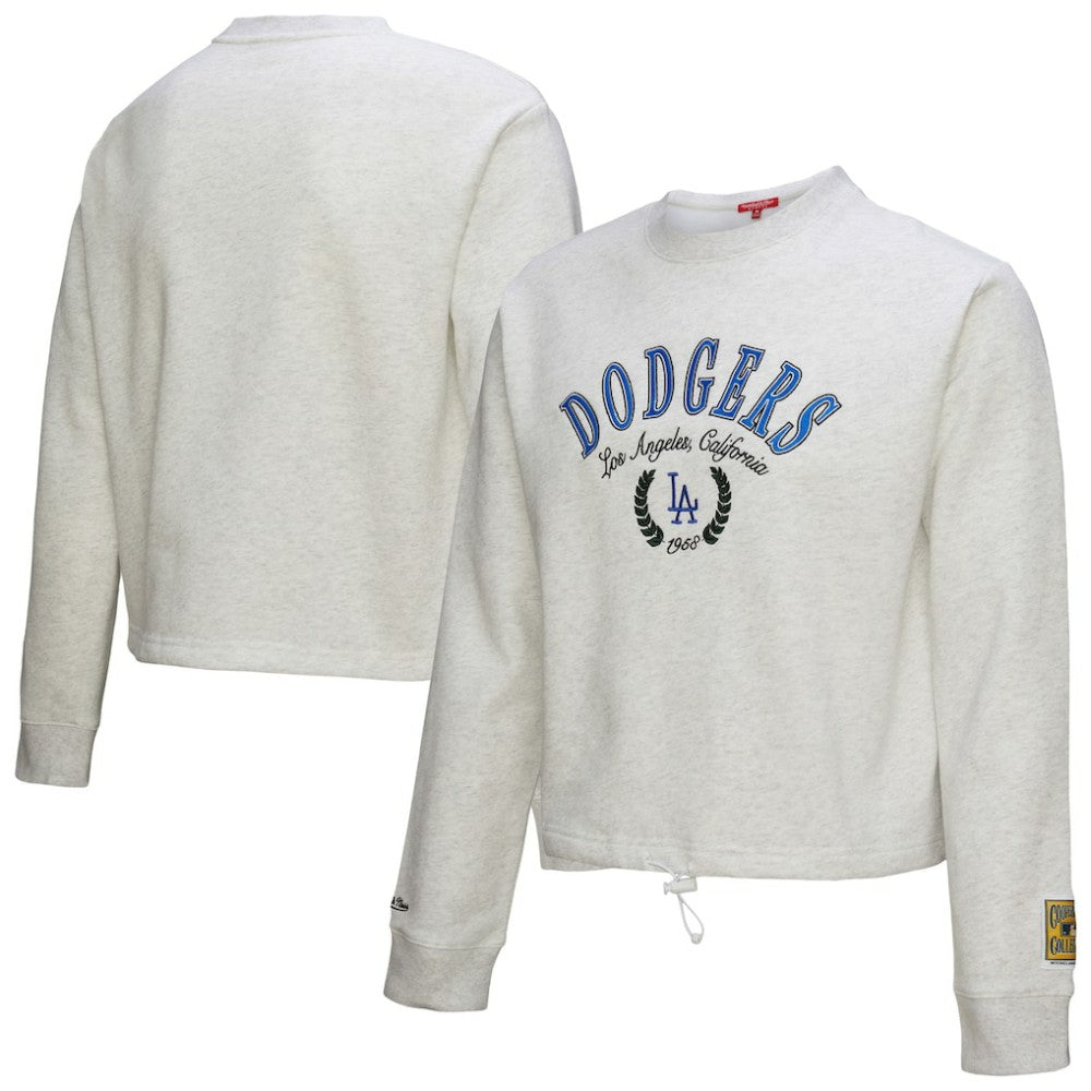 MLB Los Angeles Dodgers Mitchell & Ness Women's Cropped Toggle Pullover Sweatshirt