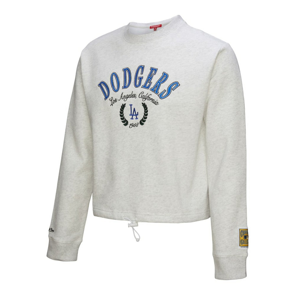 MLB Los Angeles Dodgers Mitchell & Ness Women's Cropped Toggle Pullover Sweatshirt