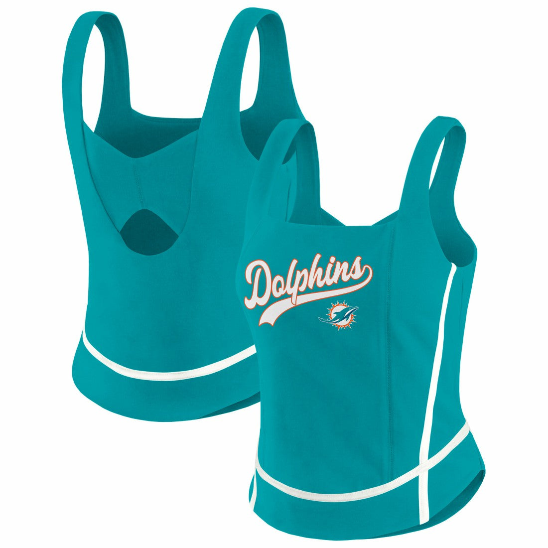 WEAR by Erin Andrews Women's Square Neck Tank Top - Miami Dolphins
