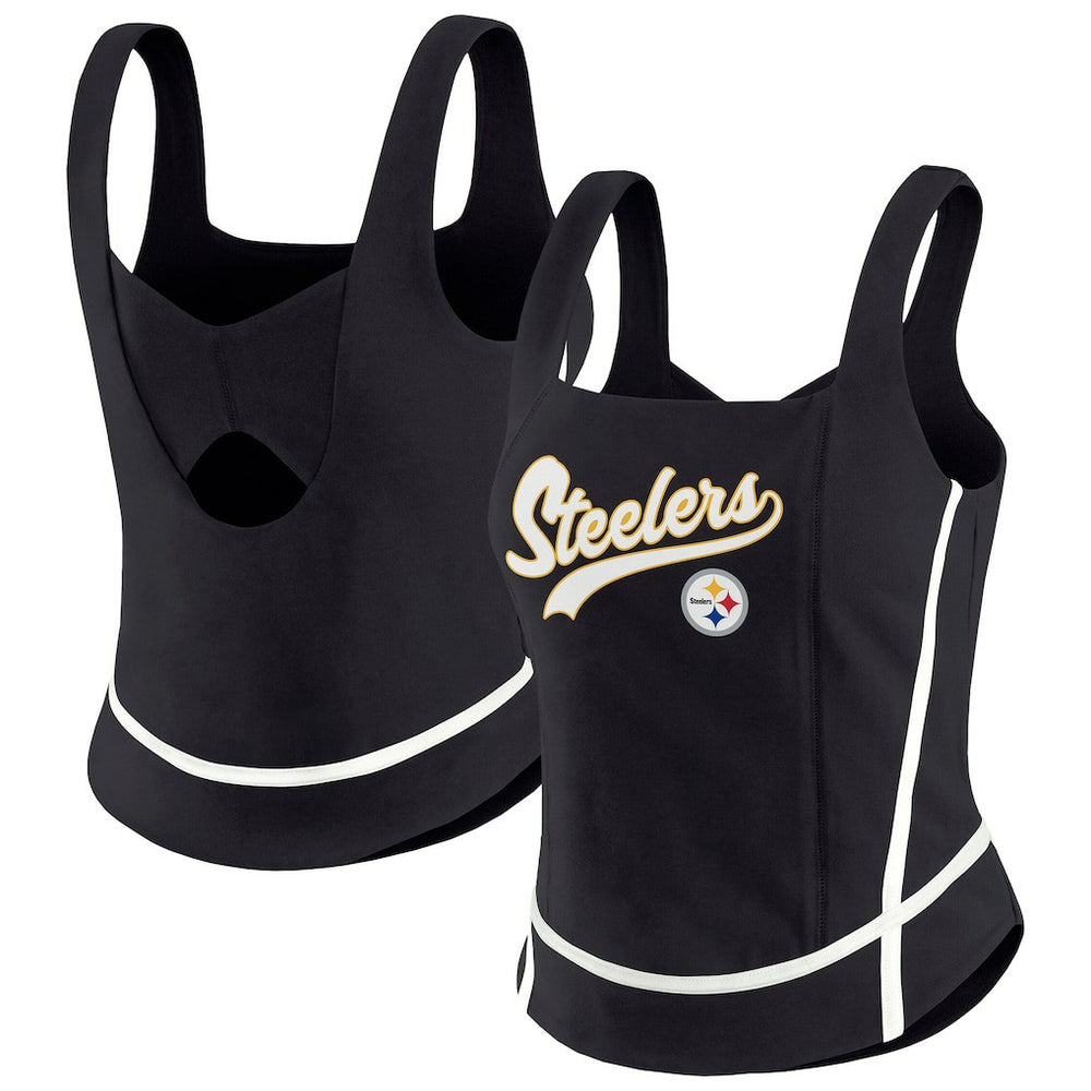 WEAR by Erin Andrews Women's Square Neck Tank Top - Pittsburgh Steelers