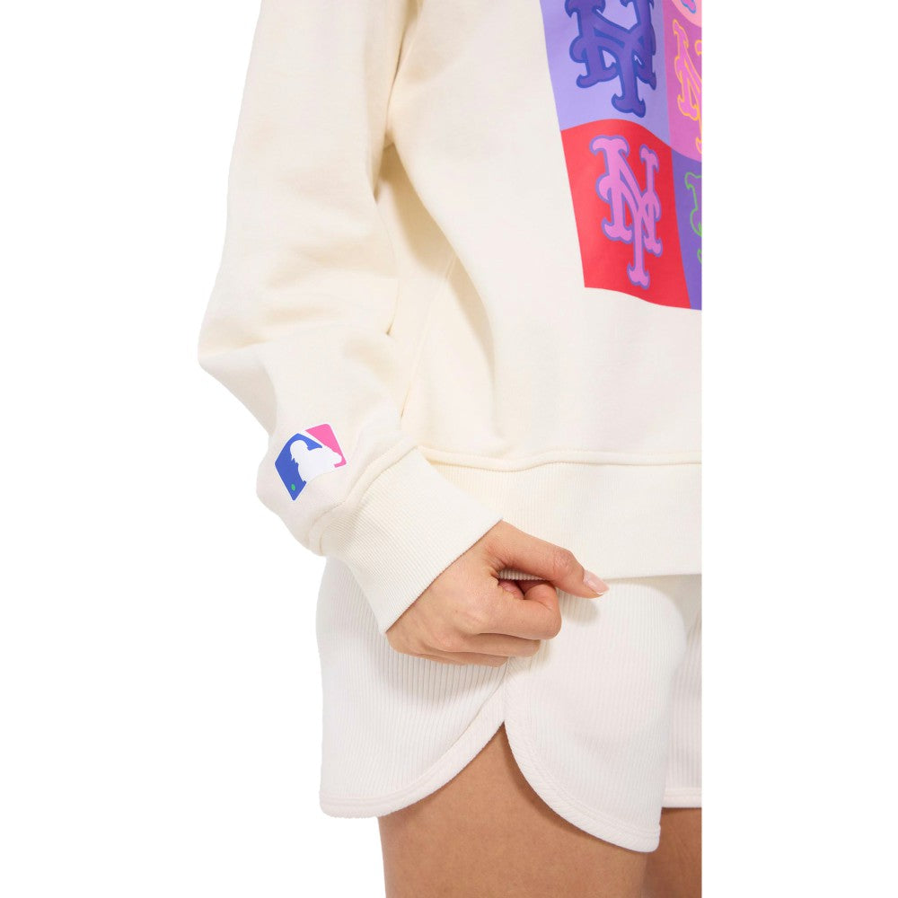 MLB New York Mets Terez Women's Technicolor  Oversized Pullover Sweatshirt