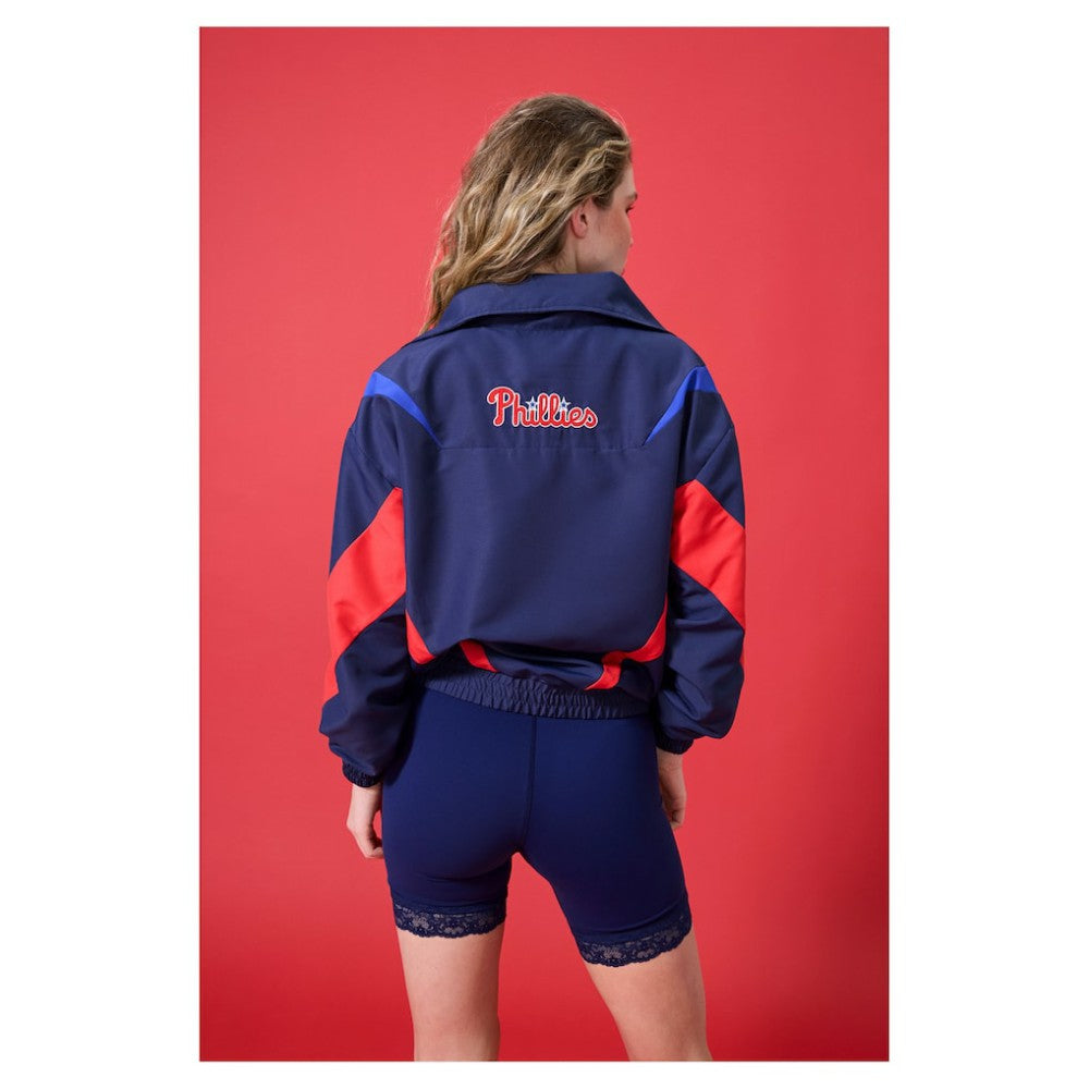 MLB Philadelphia Phillies Terez Women's Ripstop Chevron Quarter-Zip Pullover