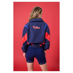 MLB Philadelphia Phillies Terez Women's Ripstop Chevron Quarter-Zip Pullover