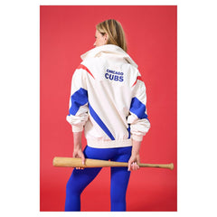 MLB Chicago Cubs Terez Women's Ripstop Chevron Quarter-Zip Pullover