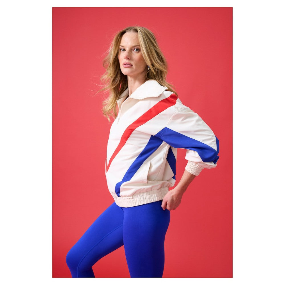 MLB Chicago Cubs Terez Women's Ripstop Chevron Quarter-Zip Pullover