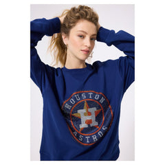 MLB Houston Astros Terez Women's Oversized Gemstone Logo Sweatshirt