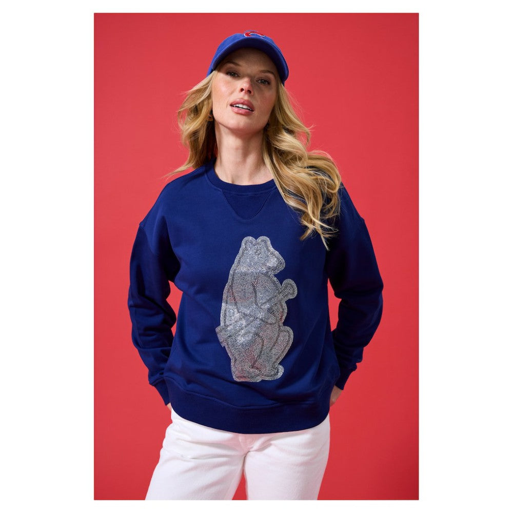 MLB Chicago Cubs Terez Women's Oversized Gemstone Logo Sweatshirt