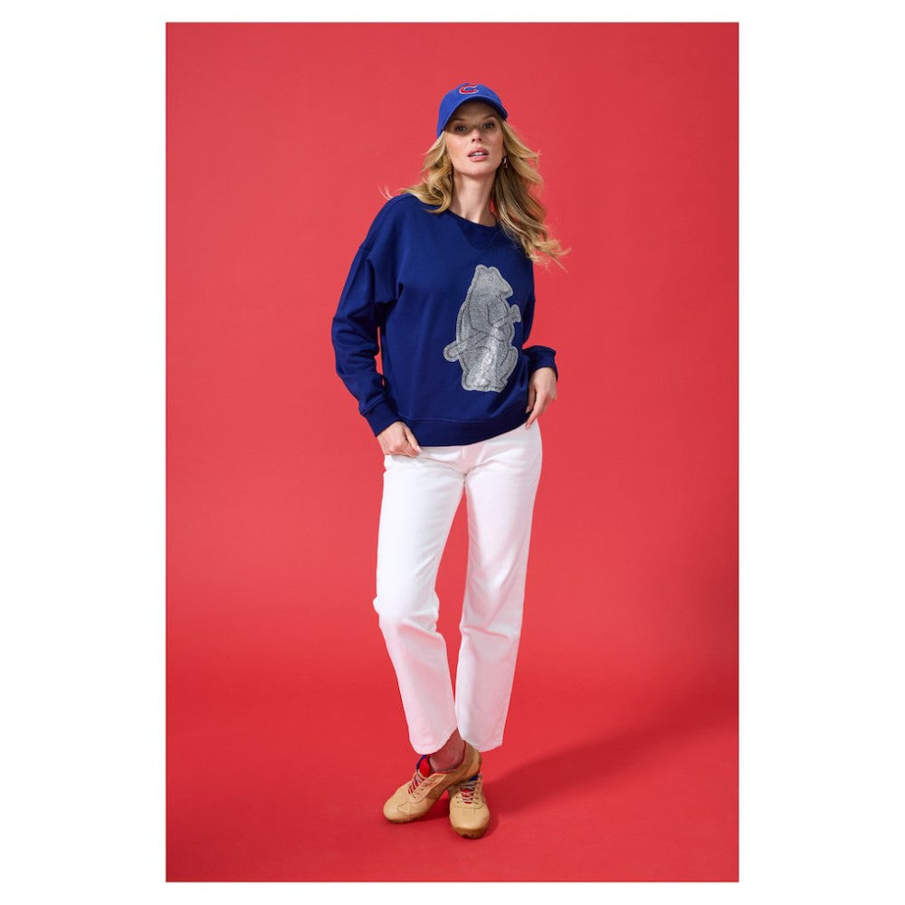 MLB Chicago Cubs Terez Women's Oversized Gemstone Logo Sweatshirt