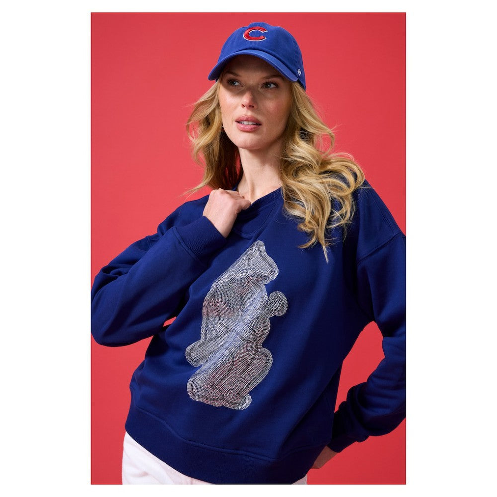 MLB Chicago Cubs Terez Women's Oversized Gemstone Logo Sweatshirt