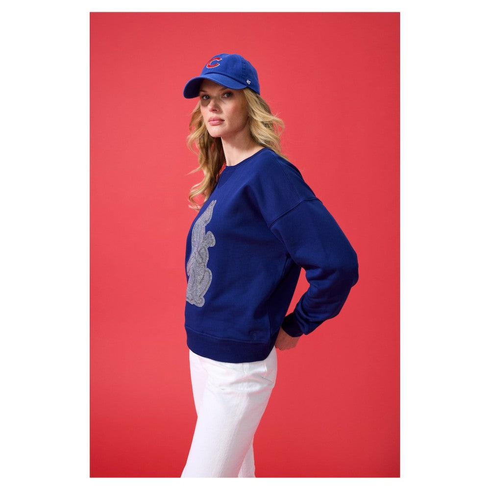 MLB Chicago Cubs Terez Women's Oversized Gemstone Logo Sweatshirt