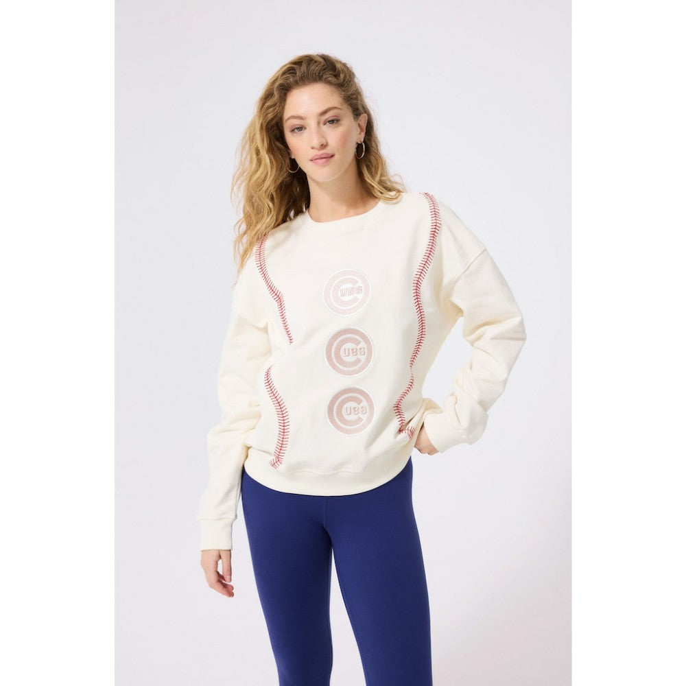 MLB Chicago Cubs Terez Women's Baseball Stitch Pullover Sweatshirt