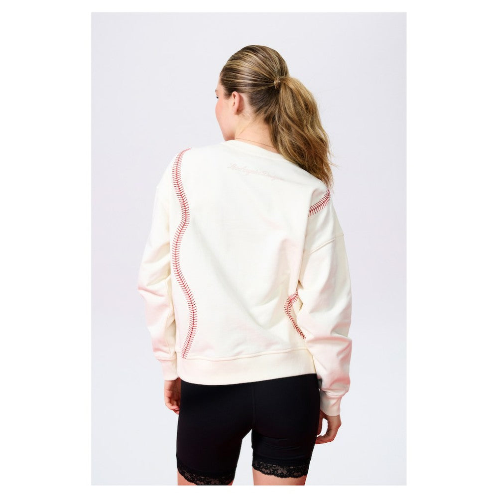 MLB Los Angeles Dodgers Terez Women's Baseball Stitch Pullover Sweatshirt