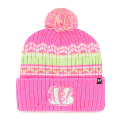 '47 Girls Youth Polar Vortex Cuffed Knit Hat with Pom - Cincinnati Bengals