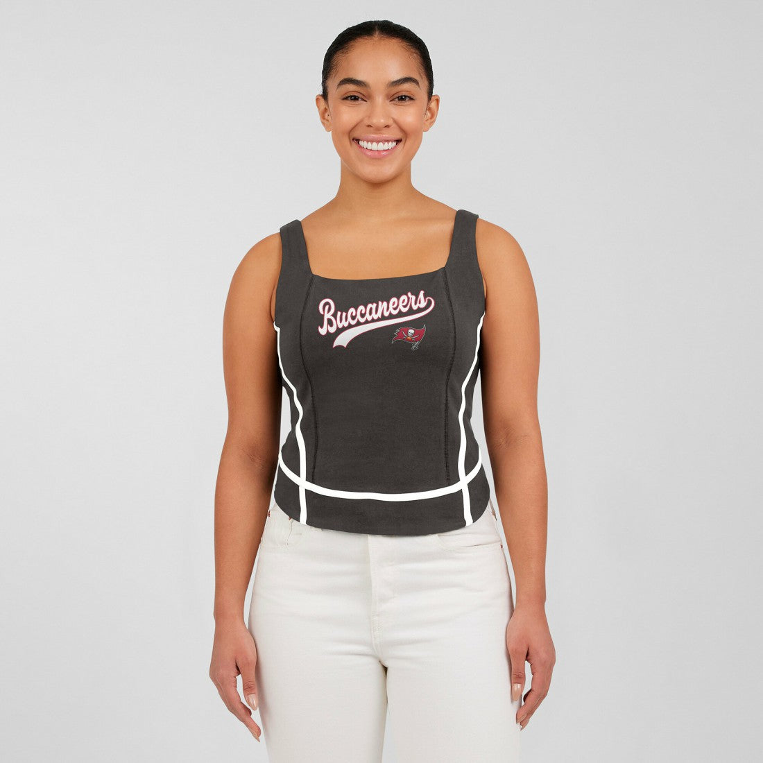 WEAR by Erin Andrews Women's Square Neck Tank Top - Tampa Bay Buccaneers