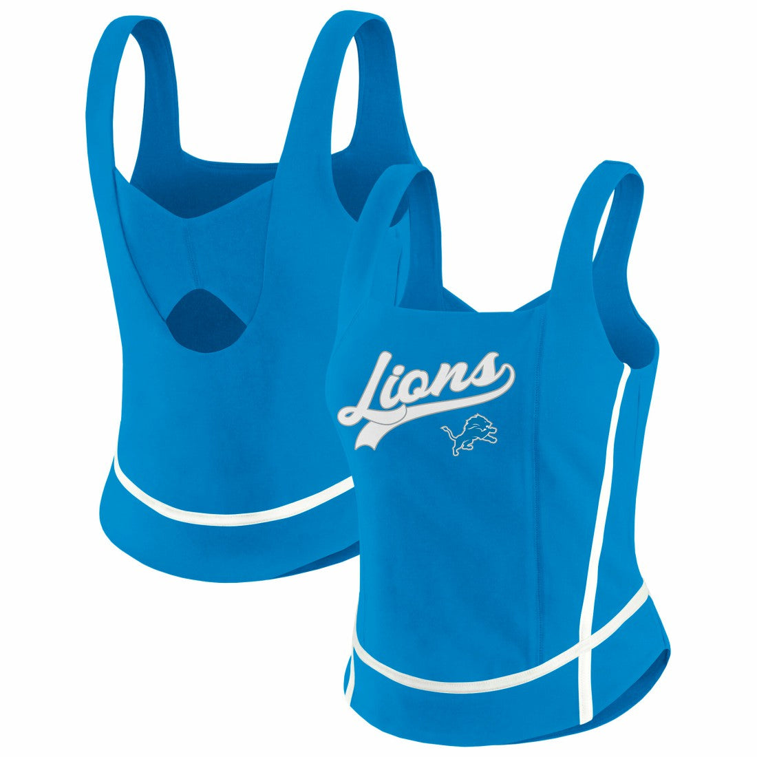 WEAR by Erin Andrews Women's Square Neck Tank Top - Detroit Lions