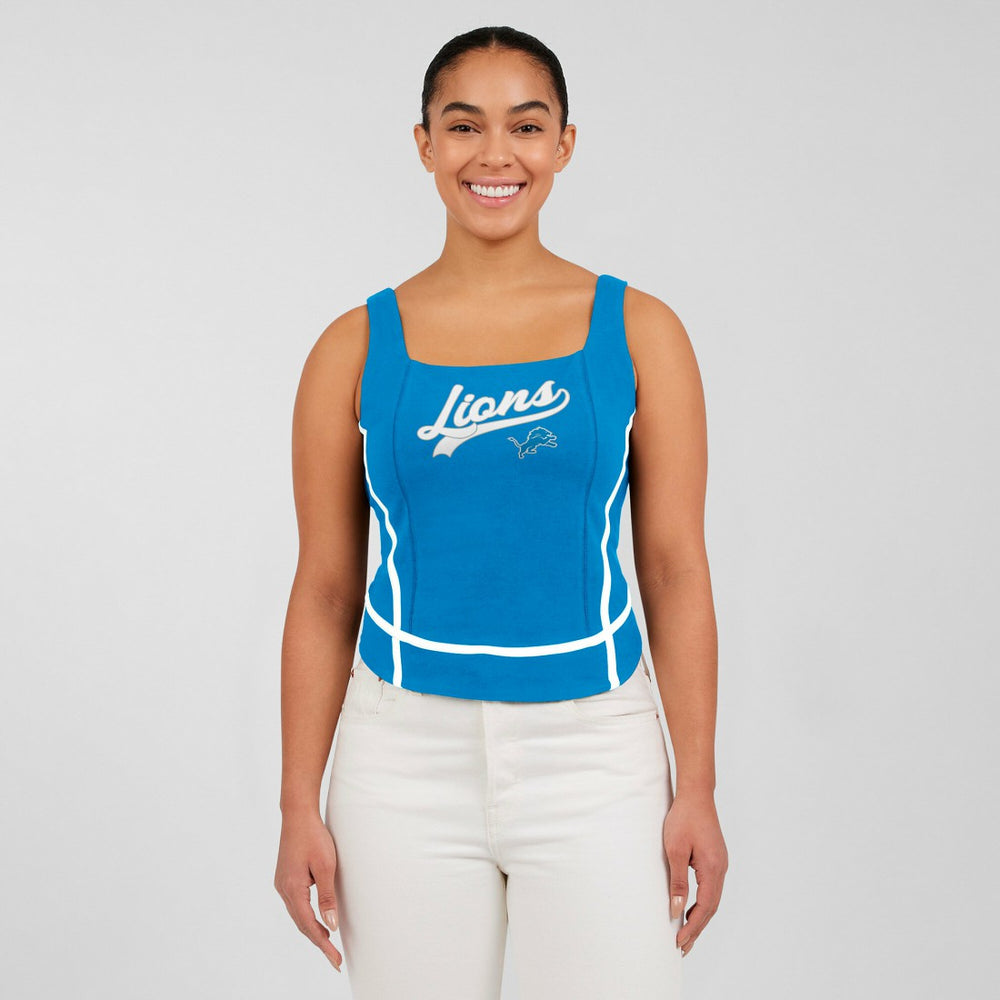 WEAR by Erin Andrews Women's Square Neck Tank Top - Detroit Lions