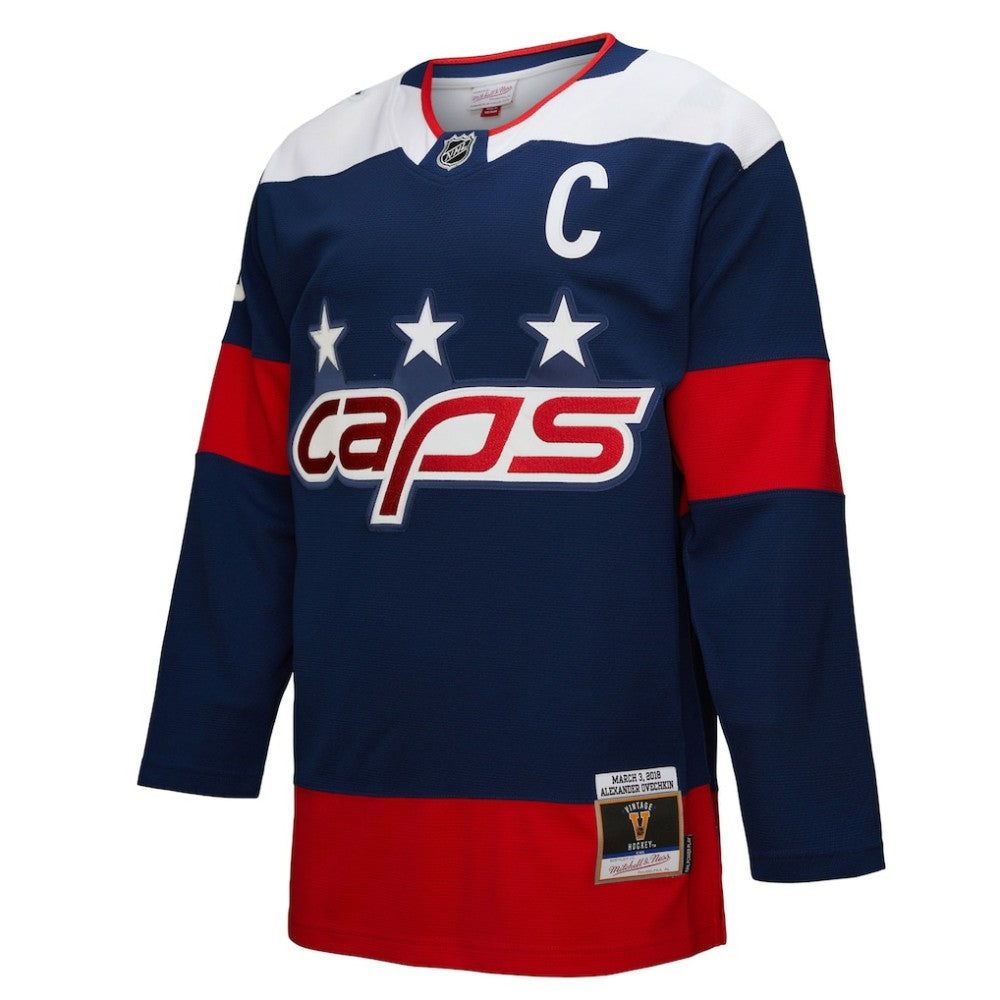 NHL Navy Alexander Ovechkin Washington Capitals Mitchell & Ness Power Play Jersey