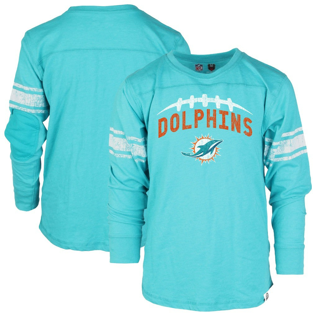 Wes & Willy Youth Football Long Sleeve T-Shirt - Miami Dolphins