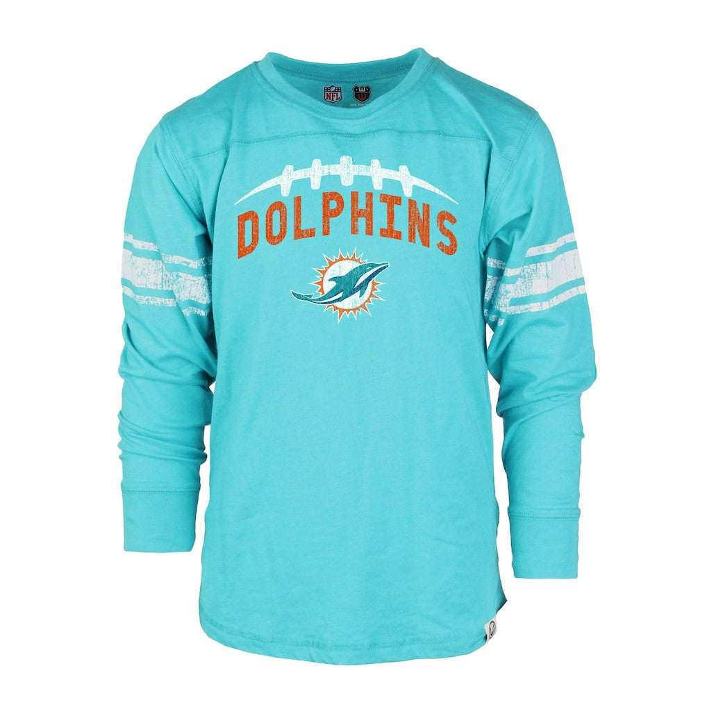 Wes & Willy Youth Football Long Sleeve T-Shirt - Miami Dolphins