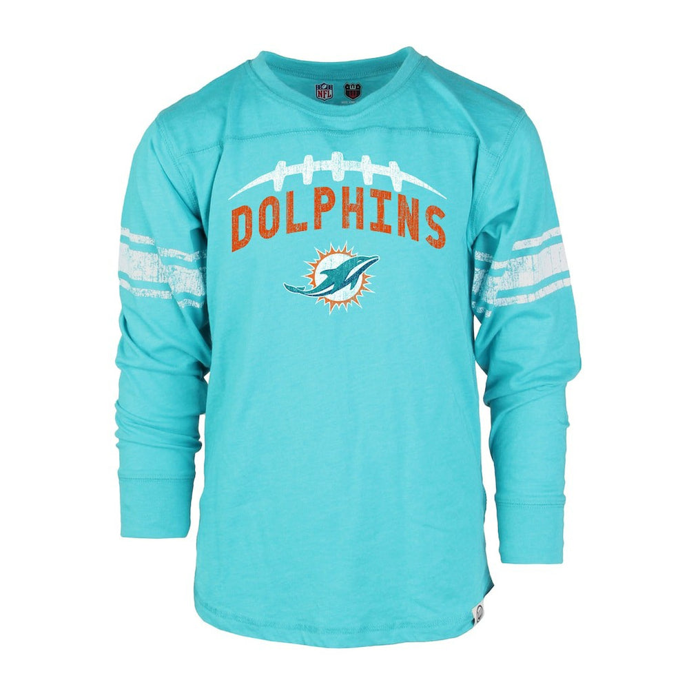 Wes & Willy Youth Football Long Sleeve T-Shirt - Miami Dolphins