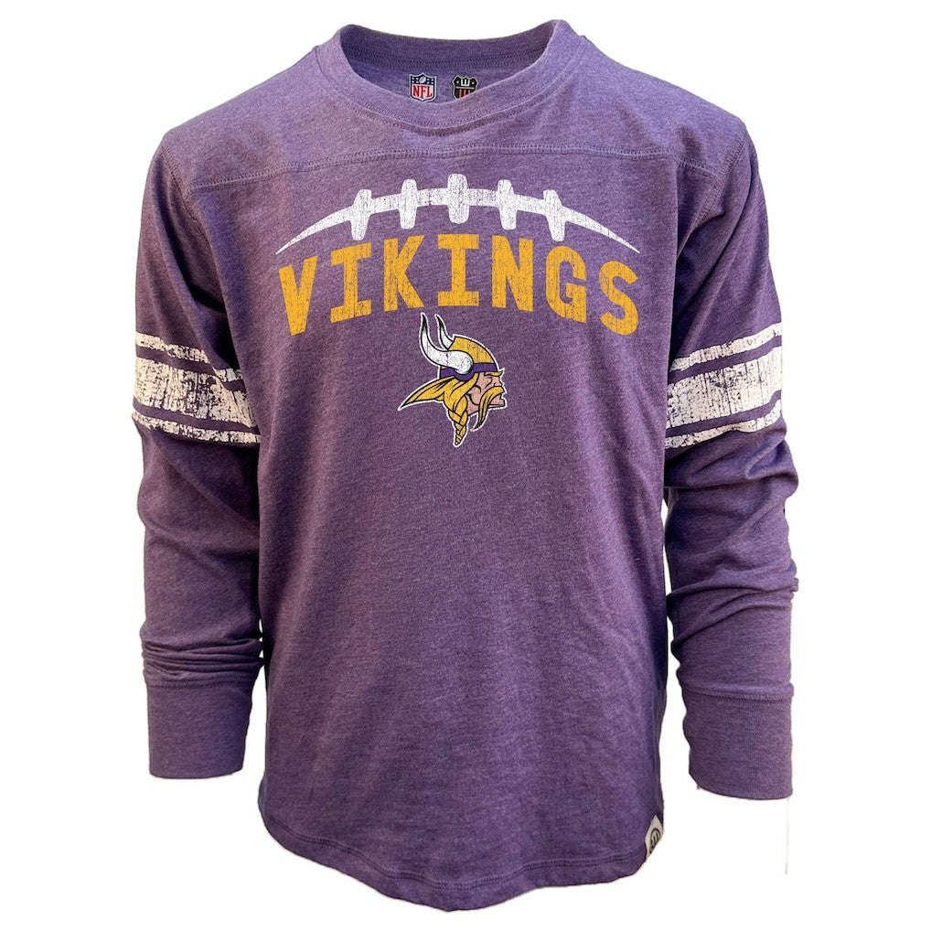 Wes & Willy Youth Football Long Sleeve T-Shirt - Minnesota Vikings