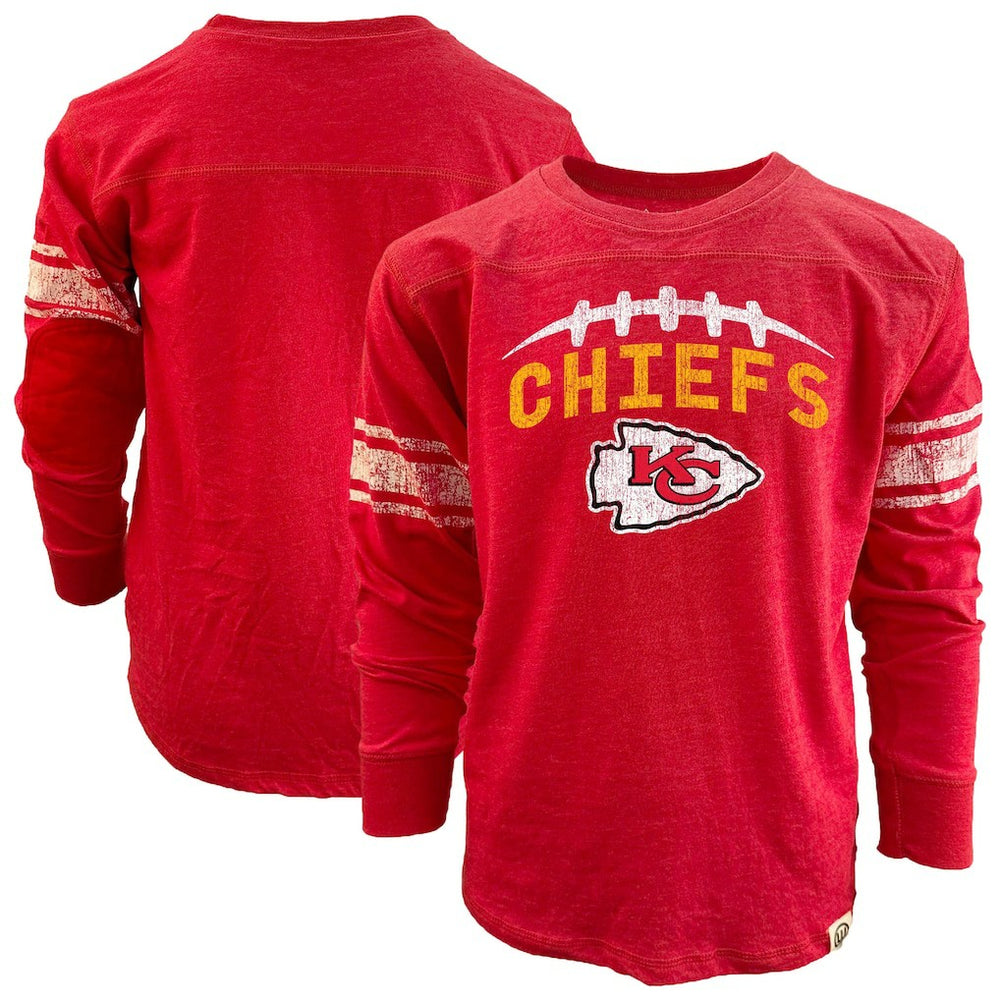 Wes & Willy Youth Football Long Sleeve T-Shirt - Kansas City Chiefs