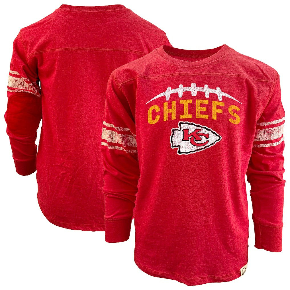 Wes & Willy Youth Football Long Sleeve T-Shirt - Kansas City Chiefs