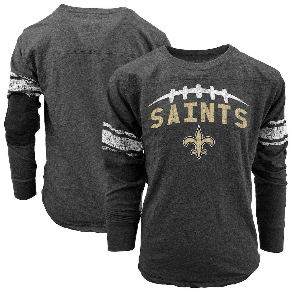 Wes & Willy Youth Football Long Sleeve T-Shirt - New Orleans Saints
