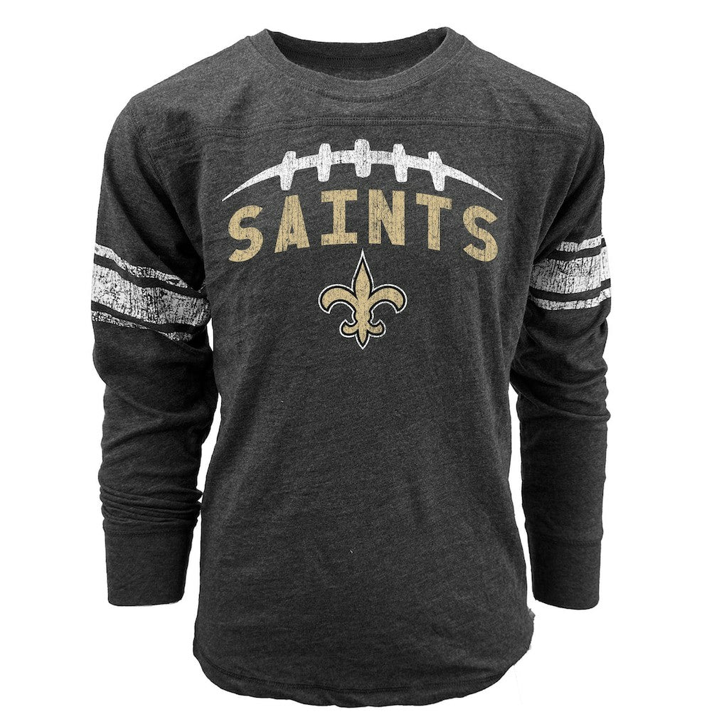 Wes & Willy Youth Football Long Sleeve T-Shirt - New Orleans Saints