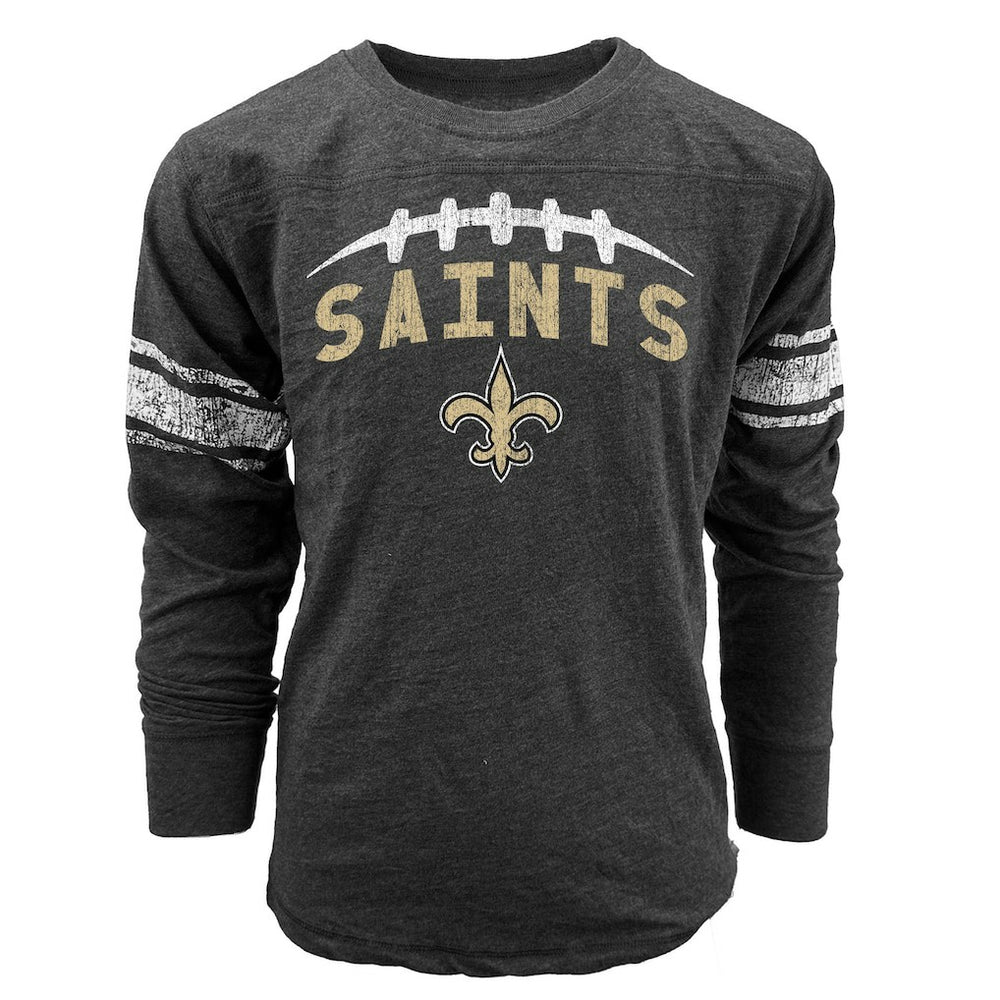 Wes & Willy Youth Football Long Sleeve T-Shirt - New Orleans Saints