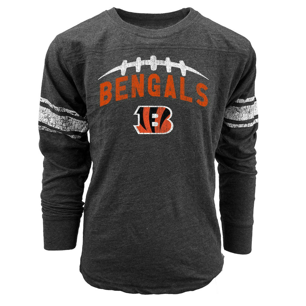 Wes & Willy Youth Football Long Sleeve T-Shirt - Cincinnati Bengals