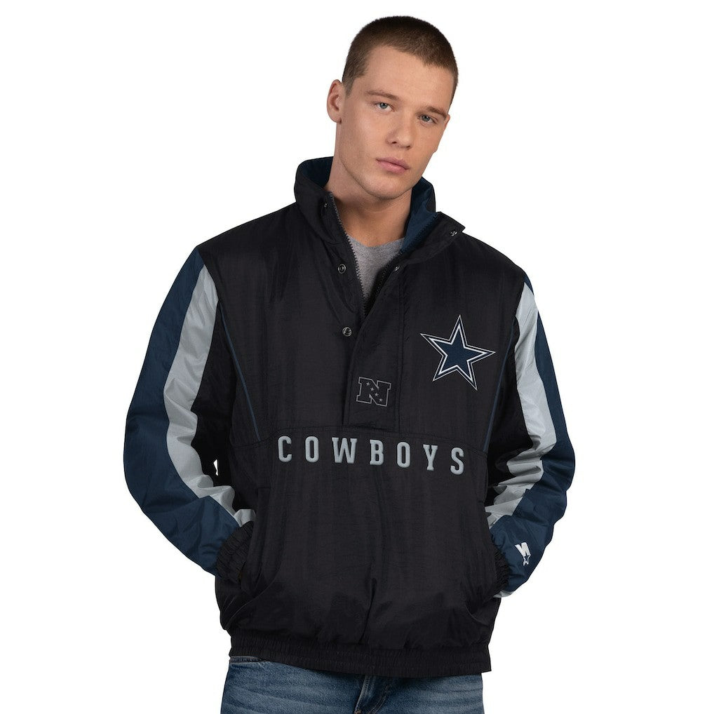 Starter Thursday Night Gridiron Vintage Logo Half-Zip Jacket - Dallas Cowboys