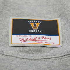 NHL Heather Gray Philadelphia Flyers Mitchell & Ness Women's Logo Lightweight Pullover Sweatshirt