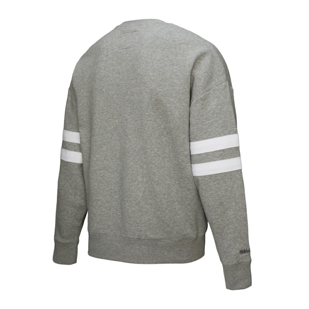 NHL Heather Gray Boston Bruins Mitchell & Ness Women's Logo Lightweight Pullover Sweatshirt