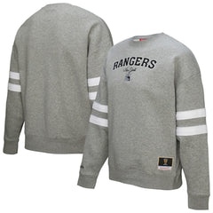NHL Heather Gray New York Rangers Mitchell & Ness Women's Logo Lightweight Pullover Sweatshirt