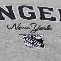 NHL Heather Gray New York Rangers Mitchell & Ness Women's Logo Lightweight Pullover Sweatshirt