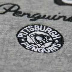 NHL Heather Gray Pittsburgh Penguins Mitchell & Ness Women's Logo Lightweight Pullover Sweatshirt
