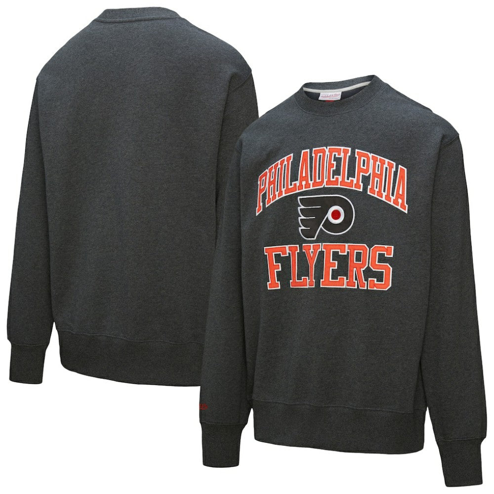NHL Charcoal Philadelphia Flyers Mitchell & Ness Playoff Win Fleece Pullover Sweatshirt