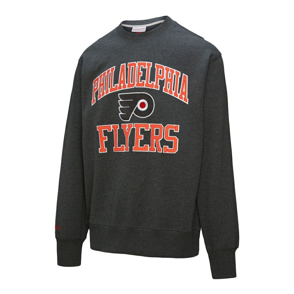 NHL Charcoal Philadelphia Flyers Mitchell & Ness Playoff Win Fleece Pullover Sweatshirt
