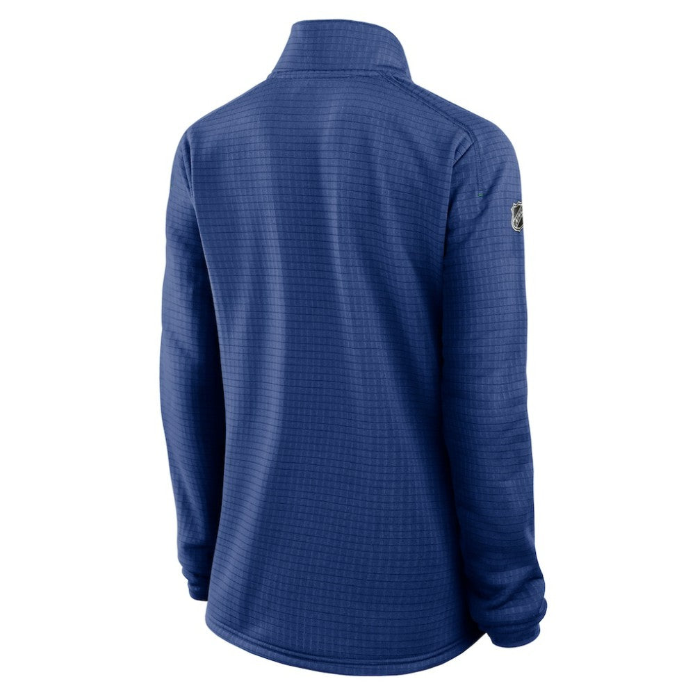 NHL Blue Vancouver Canucks Fanatics Women's Authentic Pro Rink Quarter-Zip Pullover