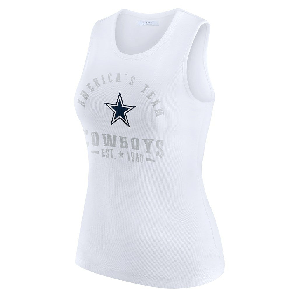 WEAR by Erin Andrews Women's Ribbed Graphic Tank Top - Dallas Cowboys