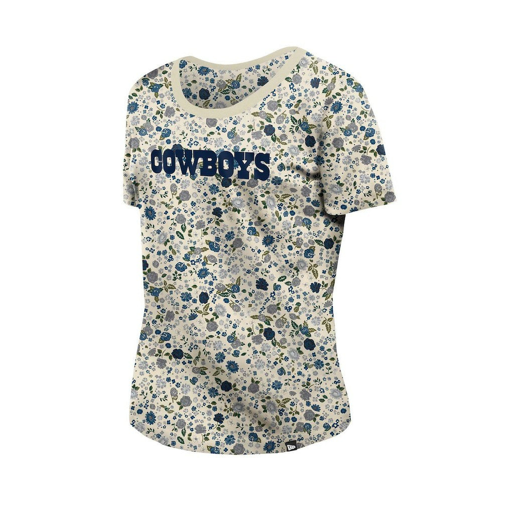Women's Glam Game Floral Scoop Neck T-Shirt - Dallas Cowboys