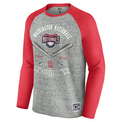 MLB Washington Nationals Darius Rucker Collection by Fanatics Raw Edge Raglan Long Sleeve Baseball T-Shirt