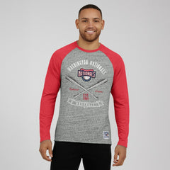 MLB Washington Nationals Darius Rucker Collection by Fanatics Raw Edge Raglan Long Sleeve Baseball T-Shirt