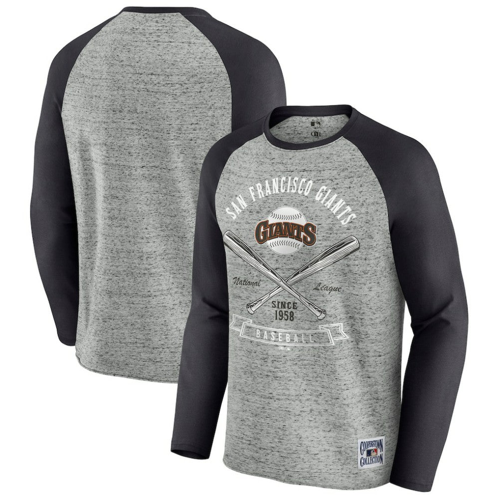 MLB San Francisco Giants Darius Rucker Collection by Fanatics Raw Edge Raglan Long Sleeve Baseball T-Shirt